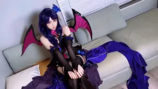 Genshin Raiden Shogun Succubus Ver Cosplay, น้อง Coser มาพักชั่วคราวแปลงร่างเป็น Succubus มาล่อให้เย็ด