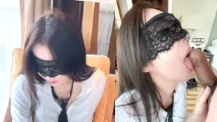 เลขานุการถุงน่องดำ รับสายขณะเย็ดครีมพาย